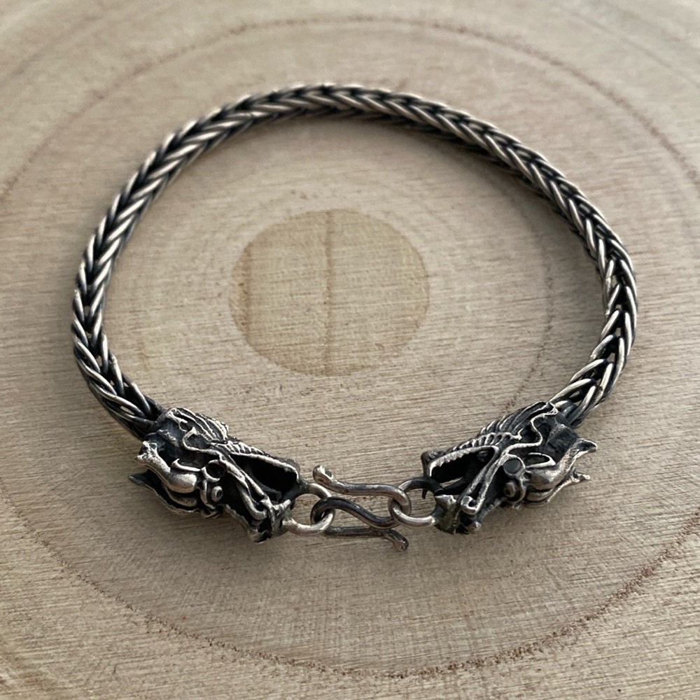 Dragon men bracelet sturdy fashion 925 sterling silver Made in Mexico